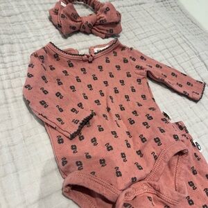 Pink Baby Onesie with Headband
